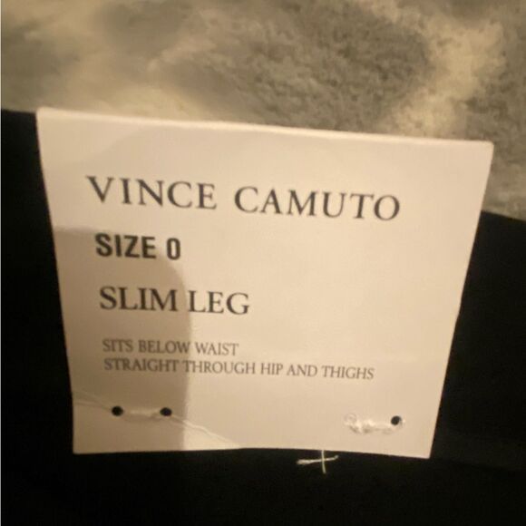 Vince Camuto slim leg straight through hips sits below waist black pants NWT 0 - Picture 3 of 11